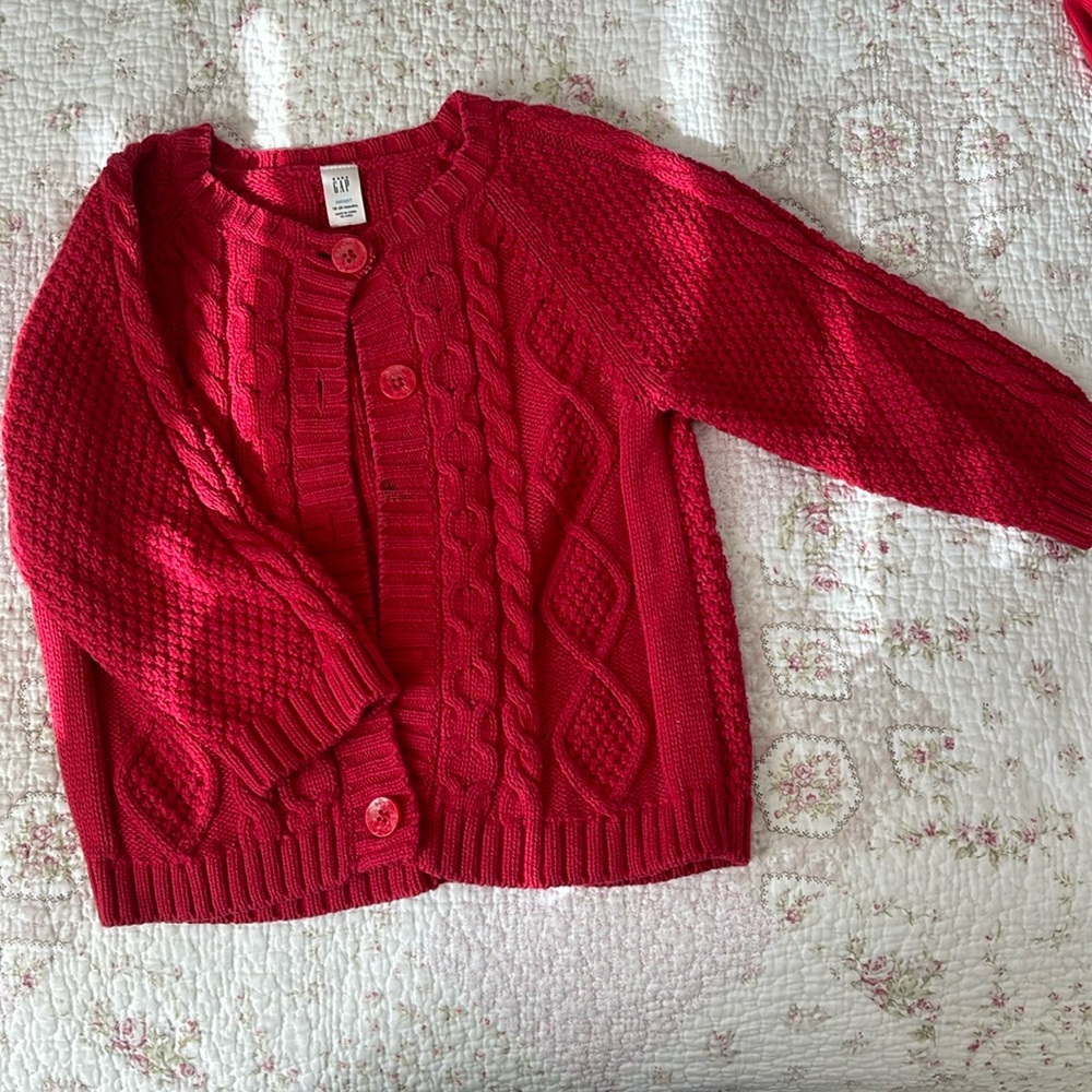 Girl toddler red sweater